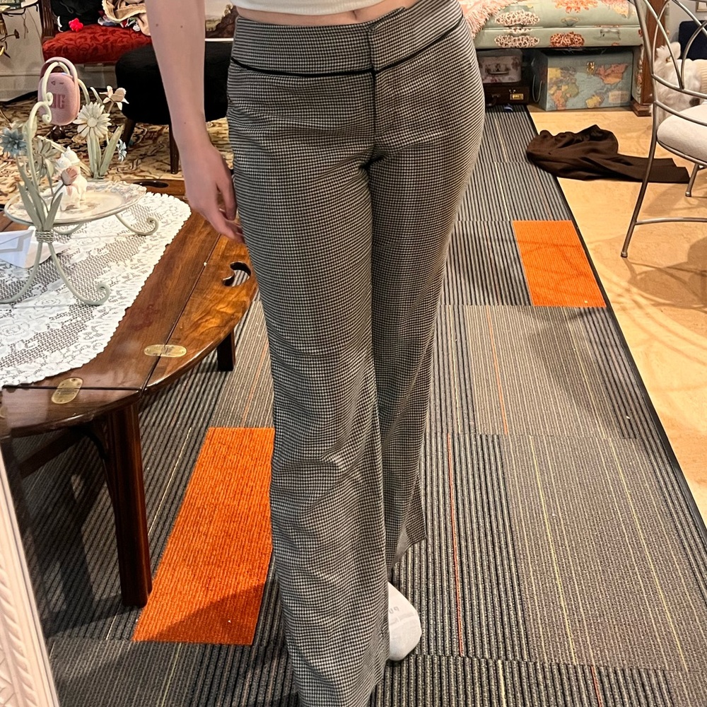 LOFT Y2K houndstooth mid-rise pants